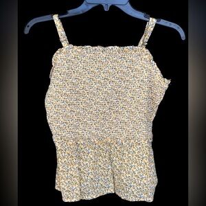 Yellow Floral Tank Top; Old Navy; Small